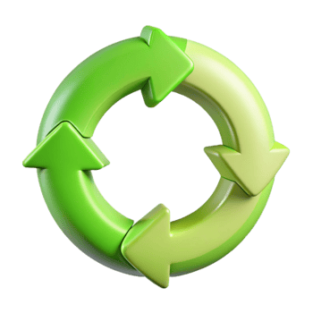 serene classic Circular Economy Diagram with Arrows Transparent Background exclusive png