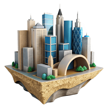 extraordinary abstract Cityscape with Modern Architecture Cutout original png