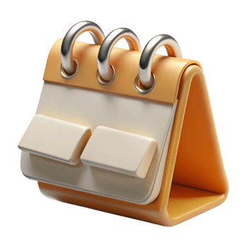 wonderful abstract Classic Desk Calendar Cutout with Flipping Pages 4K png