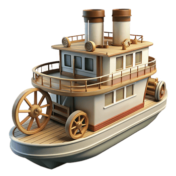 stunning traditional Classic Steamboat Transparent Background with Paddle Wheel exclusive png