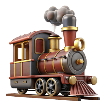 dramatic abstract Classic Train Isolated with Steam Plume original png