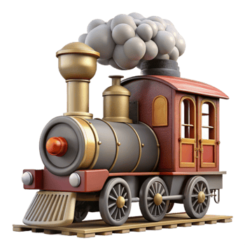 extraordinary abstract Classic Train Isolated with Steam Plume premium png