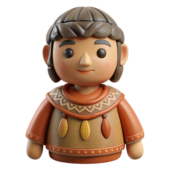 impressive traditional Clay Figurine Isolated with Traditional Style high quality png