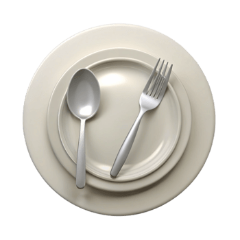 beautiful rustic Clean White Plate with Silverware Transparent Background original png
