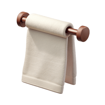 beautiful rustic Clean White Towel Hanging on Rack Transparent Background exclusive png