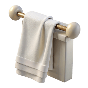 stunning vintage Clean White Towel Hanging on Rack Transparent Background genuine png