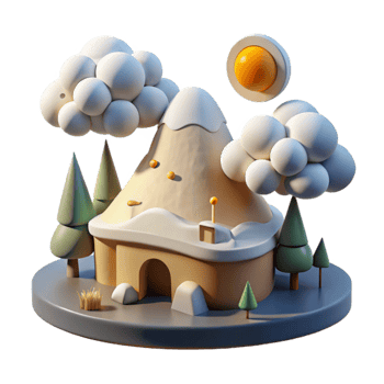 dramatic contemporary Climate Adaptive Structure Isolated Minimalist Style genuine png