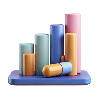 magnificent artistic Clinical Trial Data Chart Bar Graph Isolated 4K png