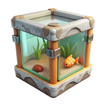 beautiful creative Closed Ecology Fish Tank Isolated premium png