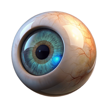 vibrant artistic Close Up of Eye with Digital Reflection Transparent Background high resolution png