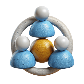 vibrant modern Collaborative Learning Group Icon Cutout 4K png