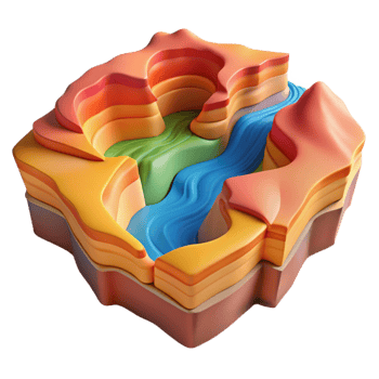 wonderful modern Colorful Canyon Cutout Aerial Perspective premium png