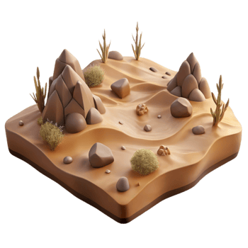 wonderful artistic Colorful Desert Landscape Cutout Aerial View detailed png