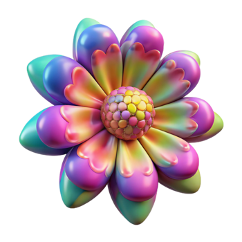 wonderful abstract Colorful Floral Pattern Isolated on Transparent Background professional png