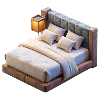 extraordinary vintage Comfortable Bed with White Sheets Cutout detailed png