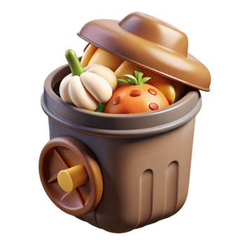stunning modern Compost Bin with Food Scraps Transparent Background high resolution png