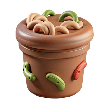 stunning modern Compost Bin with Worms Isolated original png