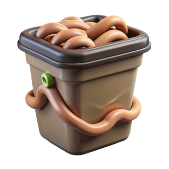 wonderful creative Compost Bin with Worms Isolated high resolution png