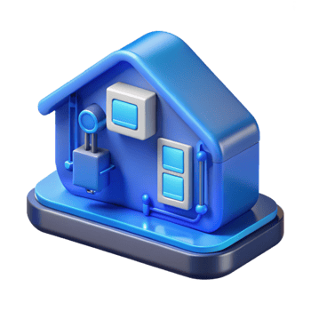 magnificent contemporary Conceptual Smart Home Interface Blue Hue Isolated high quality png