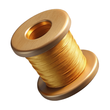 wonderful vintage Conductive Thread Spool Gold Cutout premium png
