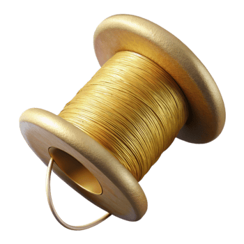 impressive minimalist Conductive Thread Spool Gold Cutout 4K png