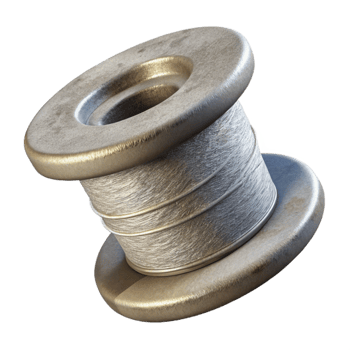 dramatic artistic Conductive Thread Spool Silver Cutout high resolution png