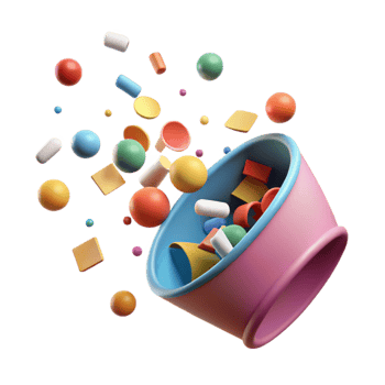 vibrant artistic Confetti Falling Multicolored Cutout authentic png