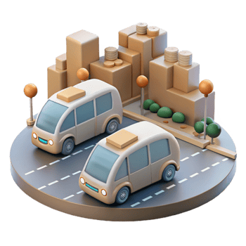 vibrant abstract Connected Autonomous Vehicles in City Traffic Transparent Background professional png