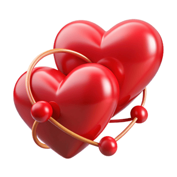 wonderful abstract Connected Hearts Abstract Art Isolated original png