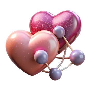 dramatic traditional Connected Hearts Abstract Art Isolated detailed png