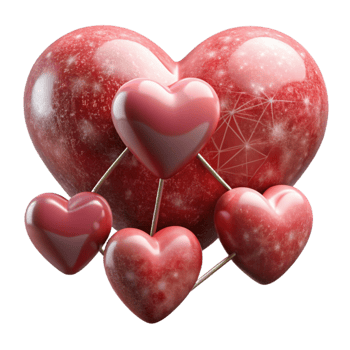 beautiful minimalist Connected Hearts Abstract Art Isolated original png