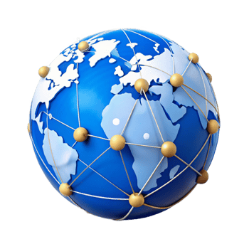 serene rustic Connected World Map Lines Transparent Background with Blue and White Hues exclusive png