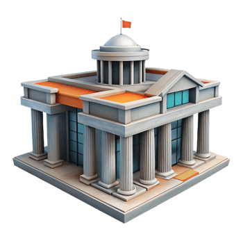 vibrant creative Contemporary Architecture Government Building Isolated exclusive png