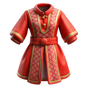 serene minimalist Costume Traditional Embroidered Red Isolated exclusive png
