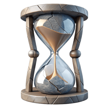 beautiful contemporary Cracked Hourglass Top View Transparent Background authentic png