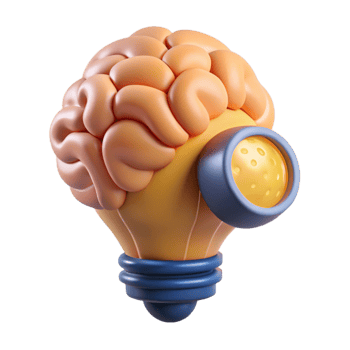 vibrant artistic Creative Thinking Process Icon Isolated with Brain and Light Bulb Silhouette 4K png