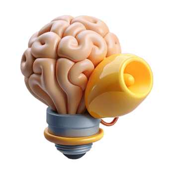 wonderful traditional Creative Thinking Process Illustration Isolated with Brain and Light Bulb high quality png