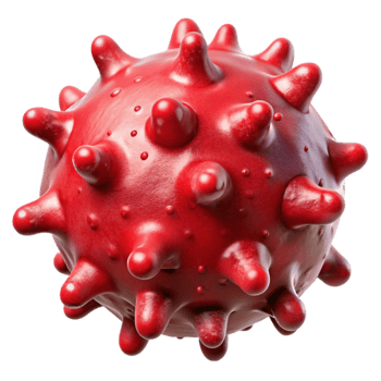 elegant minimalist Crimson Red Microbial Form Isolated high resolution png