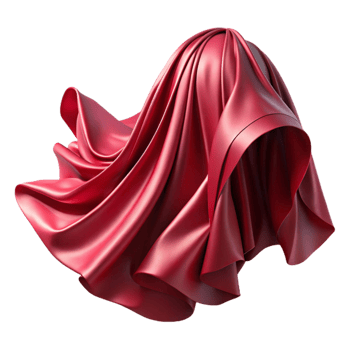 beautiful classic Crimson Silk Chiffon Flowing Drape Isolated Cutout high resolution png