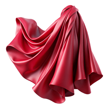 vibrant vintage Crimson Silk Chiffon Flowing Drape Isolated Cutout authentic png