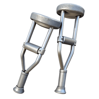elegant rustic Crutches Pair Metal Gray Transparent Background high quality png