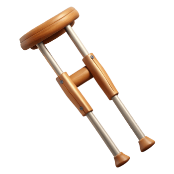 impressive classic Crutch Single Wooden Transparent Background Cutout 4K png