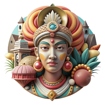 beautiful contemporary Cultural Fusion Collage Cutout with Intricate Details original png