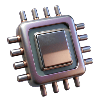 serene contemporary Cybernetic Implant Chip Metallic Sheen Cutout authentic png