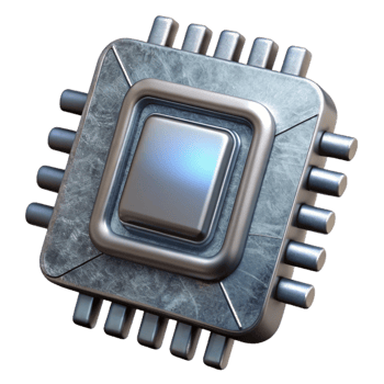 elegant contemporary Cybernetic Implant Chip Metallic Sheen Cutout original png