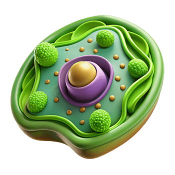 elegant traditional Cybernetic Plant Cell Cutout with Microscopic Detail detailed png