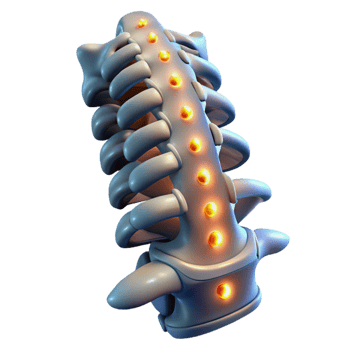 stunning traditional Cybernetic Spine with Glowing Nodes Cutout detailed png