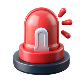 magnificent minimalist Cybersecurity Incident Response Graphic with Red Siren Transparent Background original png
