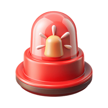 elegant classic Cybersecurity Incident Response Graphic with Red Siren Transparent Background 4K png