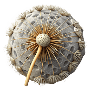 beautiful artistic Dandelion in City Crack Isolated Detailed Seedhead 4K png